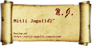 Mitli Jagelló névjegykártya